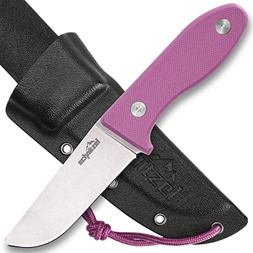 SCHNITZEL Unu - Kindermesser Schnitzmesser und Outdoormesser für Kinder, scharf mit Scheide und Gürtelhalterung, div Farben (Pink)