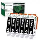 Greenjob 364XL Schwarz Patronen Kompatible für HP 364 Druckerpatronen Multipack für Deskject 3520 Photosmart 5520 5510 Officejet 4622 6520 4622 5515 7520 5522 6510 b109a b110a 3070A (6 Schwarz)