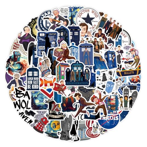 110 Stück Doctor Who Aufkleber für Laptops, Coole klassische Cartoon-Aufkleber für Teenager, Kinder, Jungen, Computer, Skateboards, Handys, Sammelalben