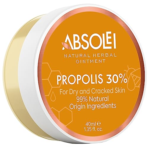 Absolei Propolis Salbe, natürliche Salbe gegen Hautirritationen, trockene und rissige Haut mit 30% Propolis, 40 ml