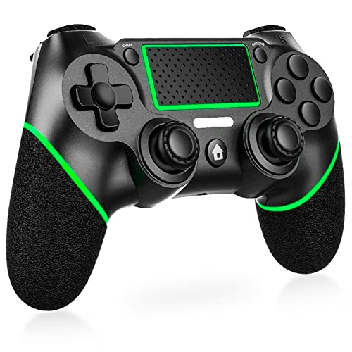 Holilo Wireless Controller für PS-4, Gamepad Joystick Replacement Controller Kompatibel mit PS4 Pro/Slim mit 6-Achsen Gyro/Dual Vibration Sensor/Hochpräzises Touchpanel/3,5mm Audiobuchse-Grün