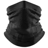 KMANGMAN 1pcs Schlauchschal,Halbe Sturmhaube,Fahrrad Maske Winter,Halstuch Herren,Fahrrad Halstuch,Motorrad Halstuch Gesichtsmaske,Atmungsaktive Sturmmaske,für Laufen,Fahrt,Ski,Herren Damen-Schwarz