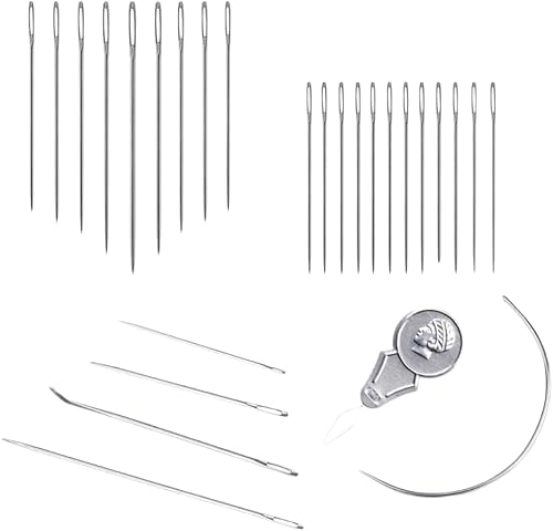 PARENCE.- Set mit 26 Nähnadeln - Verschiedene Nadeln für alle Ihre Projekte: Kreuzstich, Klassisches Nähen, Wandteppich und mehr, Silber