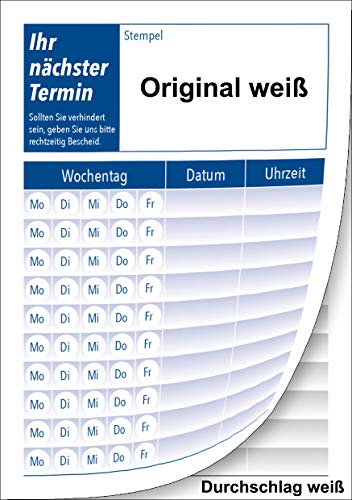 20 x Terminblock mit Durchschlag je 50 Terminzettel DIN A7 (blau)