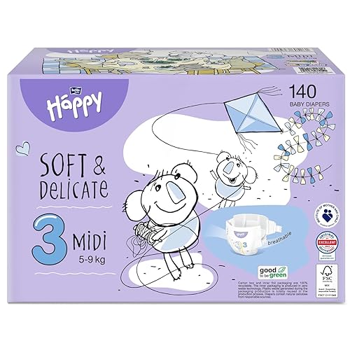 bella baby Happy Windeln soft & delicate Gr.3 Midi 5-9 kg HAPPY BOX 140 Stück