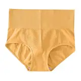 Unterwäsche Slips mit hoher Taille Baumwolle Bottom Fork Honeycomb Carry Butt Belly In Unterwäsche Sexy Lack (Beige, One Size)