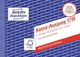 AVERY Zweckform 1710 Kassa-Ausgang speziell für Österreich (A6 quer, 2x40 Blatt, selbstdurchschreibend mit farbigem Durchschlag, fälschungssicherer Dokumentendruck) weiß/rosa