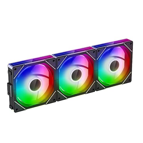 TZMRIT Umgekehrter Fluss UNI FAN, Infinity Lüfter 120 mm, Rgb Lüfter 120 mm, ARGB Lüfter 120 mm, 3er-Pack, Daisy Chain PC Lüfter, Schwarz