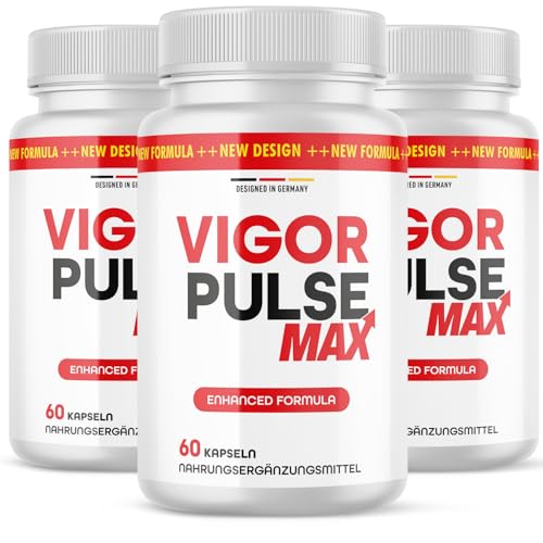 Max Vigor Pulse Kapseln | mit L-Arginin, L-Citrullin und Maca | für aktive Männer | 60 Kapseln Inhalt pro Dose 3x