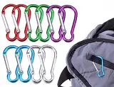 KAPSING 10 Stück Mini Karabinerhaken Schlüsselanhänger Feder Schlüssel Karabiner Klein für Camping Reisen Wandern(3,5 x 40mm, 5 Farben)