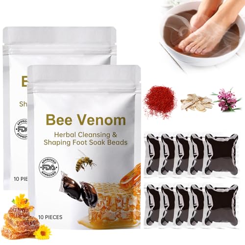 2 Stück Bienengift Fussbad,Bienengift Fußbad,Bee Venom Fußbad,Bee Venom Foot Soak,Detoxingherbs Cleansing Foot Soak Beads, Healthy Cleanse Body Relief Relax