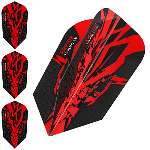 Harrows Rapide X Dart-Flights, 100 Mikron, schmal, 10 Sets (30 Stück) (rot)