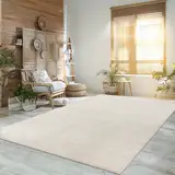 Paco Home Moderner Kuscheliger Wohnzimmer Teppich Kurzflor waschbar flauschig Weich Einfarbig Felloptik zeitlos stilvoll rutschfest pflegeleicht