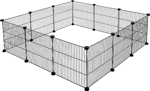 Kerbl Pet Indoor-Freigehege Hopsi, 35x35 cm je Element, 12x Gitter- Elemente, Für Kleintiere / Welpen / Kitten