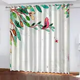 3D Abstrakte Pflanzenblumen Gardinen Wohnzimmer Ösen Vorhang Blickdicht 2 X 140 X 160 cm Thermisch Isoliert Verdunkeln Schallschutz Vorhang Curtains Junge Mädchen Kinderzimmer Schlafzimmer D-2T1J-O6U