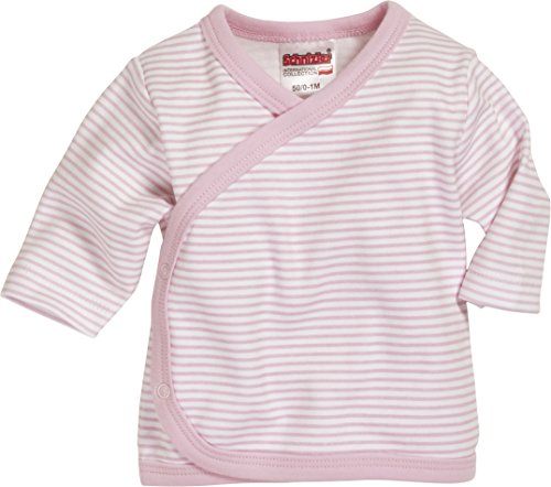 Schnizler Unisex Baby Flügelhemd Langarm Ringel 800203, 14 - Rosa, 50