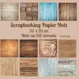 Scrapbooking Papier Holz 20 x 20 cm - Mehr als 150 elements