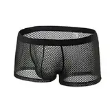 Shorts Herren Unterwäsche Transparent Höschen Durchsichtige Erotische Herren Boxers Unterwäsche Boxershorts Atmungsaktiv Reizwäsche für Sex Männer Boxershort Sexy Boxershorts für Männer Sport Low Rise