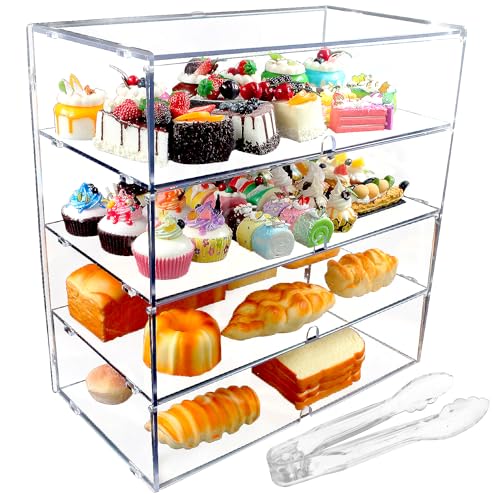 Cityjoy klare Acryl-Thekenvitrine für Bäckereien, 5 mm hochschlagfeste PETG-Platten, transparenter Acryl-Sandwich-Brotschrank