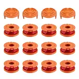 RISAKOGO 12 Stücke Rasentrimmer Faden für alle 20V Worx Rasentrimmer und 4 Stücke Trimmer Spool Cap Edger Spool Cap, Langlebige Ersatzfaden Spulen für verbesserte Schneidgeschwindigkeit