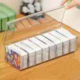 Dmnnlp Kunststoff Trennwände Karten Aufbewahrungsbox Klar Spielkartenetui Sammelkarten Aufbewahrungsbox mit Deckel für Spiel Business Bank Sammelkarten und Mini Zubehör