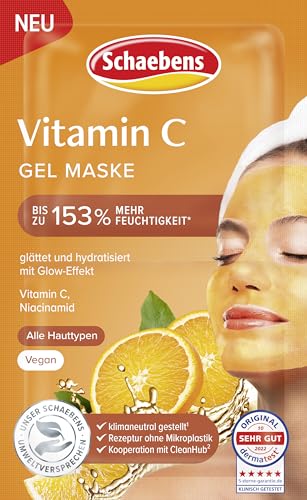 Schaebens Vitamin C Gel Maske, glättet und hydratisiert mit Glow-Effekt, für alle Hauttypen, VEGAN