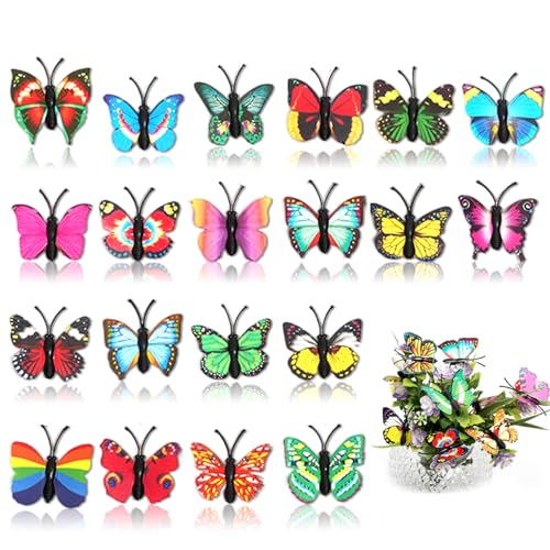 Elkuaie 20PCS 3D Bunte Schmetterling Dekoration, Niedliche Schmetterling Brosche, Mini Sicherheits Pin Schmetterling Dekoration, Passend für Schlafzimmer, Wohnzimmer, Vorhänge, DIY Handwerk