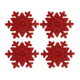 4 Stück/Set Weihnachts-Schneeflocken-Form, Tassenunterlage, Esstischuntersetzer, Geschirrunterlage, Neujahrsdekoration, Zuhause