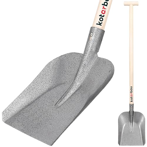 KOTARBAU® Robuste Schaufel 285 x 230 mm Gartenschaufel für 38 mm Stieldurchmesser Stahlschaufel zum Aufnehmen von Schüttgut MIT HOLZSTIEL