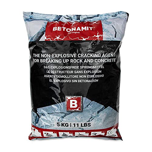 BETONAMIT® Original 5 kg explosionsfreies Sprengmittel für erschütterungsfreie Zerkleinerung von Fels, Stein und Beton kein Sprengschein erforderlich auch für Heimwerker sehr einfache Anwendung