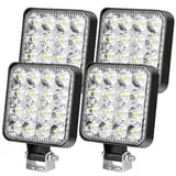 HOSPAOP LED Arbeitsscheinwerfer 12V LED Strahler 48W LED Offroad Zusatzscheinwerfer IP67 Auto Scheinwerfer Rückfahrscheinwerfer Beleuchtung für Trecker Bagger SUV UTV ATV, 4 Pack