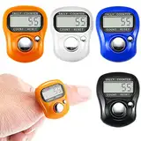 Foreverup Elektronische Fingerzähler, 4 Stück Mini Handzähler, Reihenzähler Stricken Digitale Finger Counter Clicker Reihenzähler mit Rücksetzbare für Sport Golf, Stricken, Weben