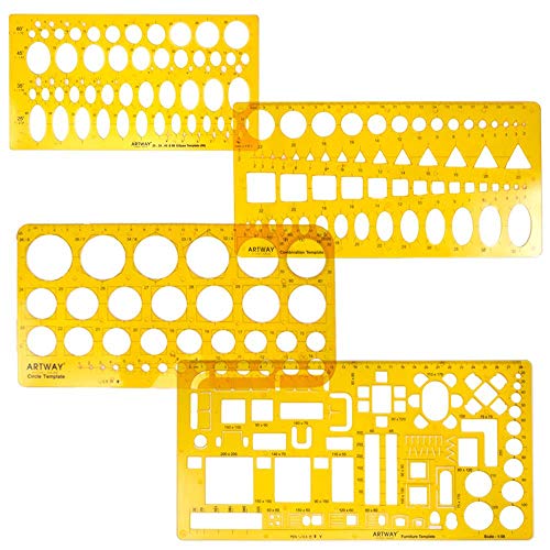 Artway Schablonen-Set, Kunststoff, Orange, 1