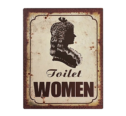 zeitzone Blechschild Women Toilettenschild Barock Damentoilette Nostalgie 25x20cm