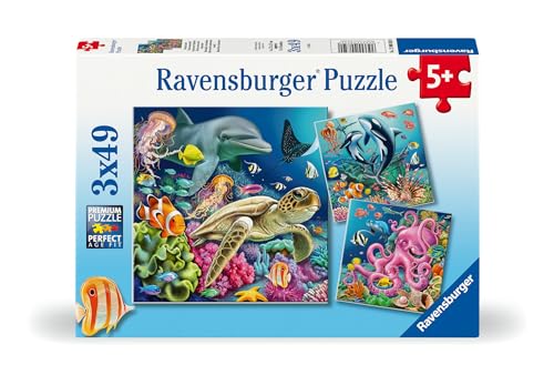 Ravensburger Kinderpuzzle - 12000859 Bezaubernde Unterwasserwelt - 3x49 Teile Puzzle für Kinder ab 5 Jahren