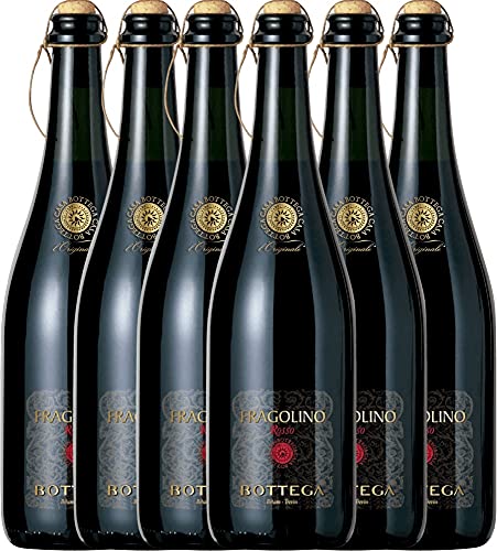 Fragolino Rosso Frizzante von Bottega - Weinhaltiges Getränk 6 x 0,75l VINELLO - 6er - Weinpaket inkl. kostenlosem VINELLO.weinausgießer