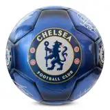 Hy-Pro Offiziell lizenzierter Chelsea FC Classic Signature Fußball, Metallic, Größe 5, Blau, Training, Match, Merchandise, Sammlerstück für Kinder und Erwachsene