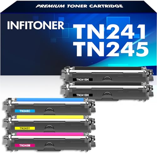 5er-Pack TN241 TN245 Kompatible für Brother MFC 9332CDW Toner DCP 9022CDW MFC 9142 CDN HL-3142CW MFC-9332CDW MFC-9142CDN DCP-9022CDW DCP-9020CDW HL-3152CDW HL-3140CW TN241BK TN245C TN245Y TN245M