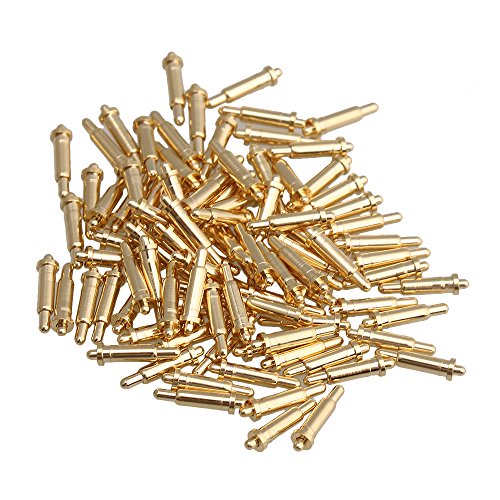 Yibuy 100x Kupfer + vergoldete Doppelkopfstrom Pogo Pin Connector Feder Nadel 8MM