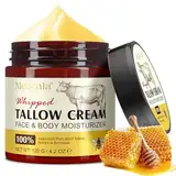 Beef Tallow Skincare, Tallow Creme Bio mit Natürlicher Honig und Bienenwachs, Rindertalg Creme für Gesicht Körper, 100% Natürliche Hautpflege, 100% Grasgefüttertes Rindertalg Feuchtigkeitscreme 120 G