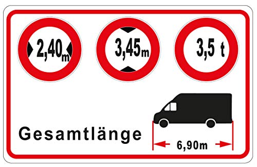 Personalisierter Transporter Aufkleber Breite-Höhe-Gewicht | 95 x 60 mm