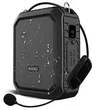 SHIDU Wireless Sprachverstärker Bluetooth Lautsprecher 18W Wasserdichtes tragbares PA-System mit UHF Wireless Mikrofon Headset Wiederaufladbares Voice Mikrofon für den Außenbereich im Klassenzimmer