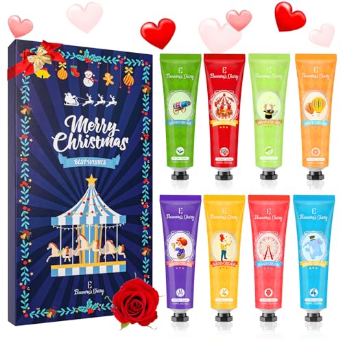 Handcreme Weihnachtsgeschenke Set, Mini Handcreme, Geschenkset für Frauen Eleanore's Diary 8 PCS Fragrance Hand Creme Set, Weihnachtsgeschenke Unisex, Adventskalender 2025