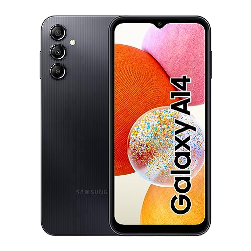 Samsung Galaxy A14 LTE Android Smartphone ohne Vertrag, 64 GB, 4 GB RAM, 6,6 Zoll Dynamic AMOLED Display, 5.000 mAh Akku, Black, Handy inkl. 30 Monate Herstellergarantie [Exklusiv bei Amazon]