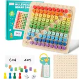 Montessori Multiplikationsbrett, Multiplikationstafel Holz, Multiplikationstabelle Kinder Lernen, Montessori Einmaleins Brett, 1x1 Lernen Spiel für Mathematische Manipulationen Kinderzählspielzeug