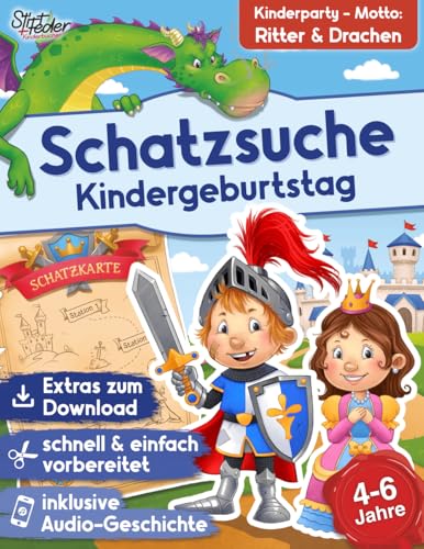 Schatzsuche inkl. spannendem Hörspiel für Kinder von 4-6 Jahren - Ritter Rumpel und der Drachenschatz: Das Schnitzeljagd-Komplettpaket (Fertig geplante Schatzsuchen für den Kindergeburtstag)