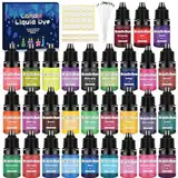 McNory kerzenwachs farbe -30 Farben Wachs kerzen farbe, farbe für kerzenwachs, hochkonzentrat flüssiger Kerzen farbe Farbstoff für Bienenwachs, Gelwachs, Sojawachs, Paraffinwachs, DIY - je 5 ml