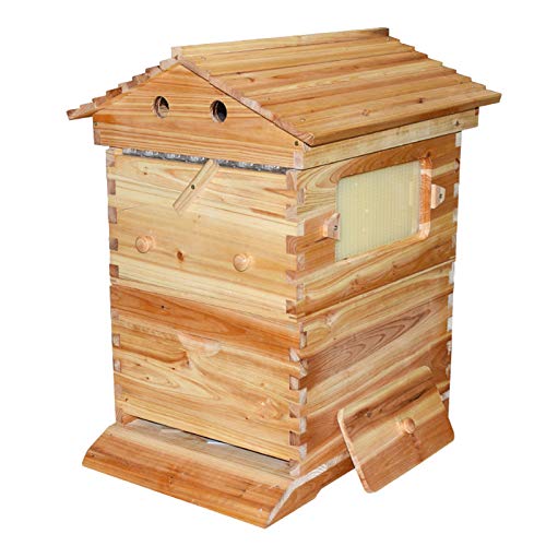 SDFGBNJK Natural Upgrade Bienenenzucht Zedernholz Box,Bienenstock Rahmen Imkernest Bienenstöcke Hochwertiges Tannenwachs Nestrahmen,1