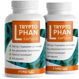 L-Tryptophan hochdosiert - 600 L-Tryptophan Kapseln - 500mg L-Tryptophan je Kapsel - L-Tryptophan aus pflanzlicher Fermentation - laborgeprüft, ohne unerwünschte Zusätze, vegan - 2x300 Kapseln