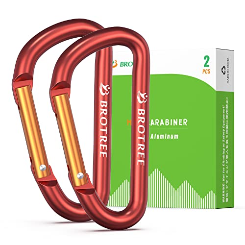 BROTREE Mini Karabiner Klein Schlüsselanhänger Alu Karabinerhaken für Camping, Wandern - 6cm D Form